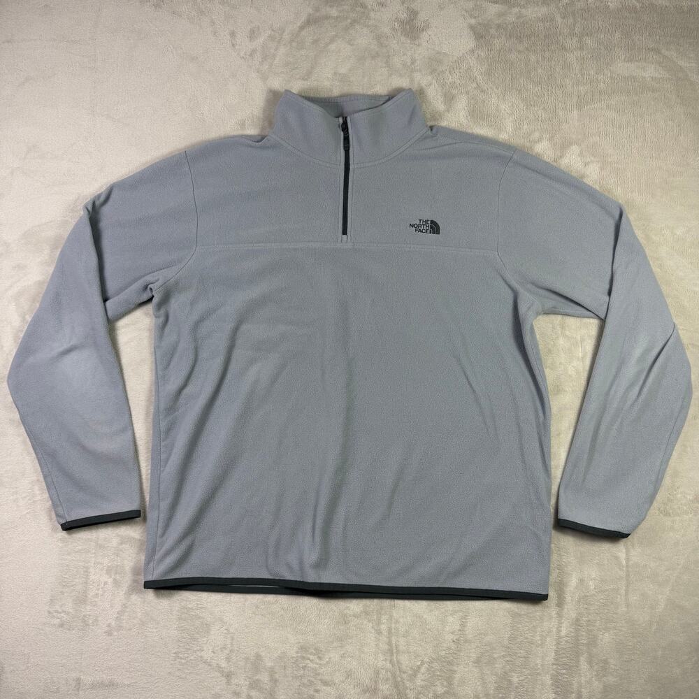 The North Face Men’s 1/4 Zip Fleece Pullover Sweater Light Blue Size XL